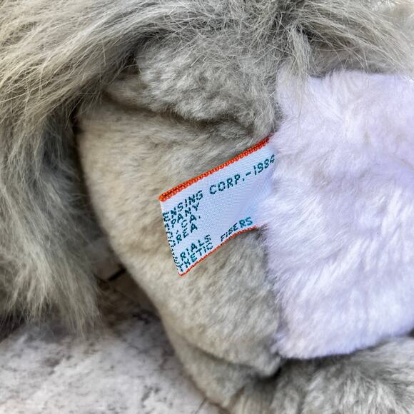 VTG Dakin & Co Pavlov Dog Gray Stuffed Animal Plush 1985 Tag Watch and Bandanna - Picture 10 of 13